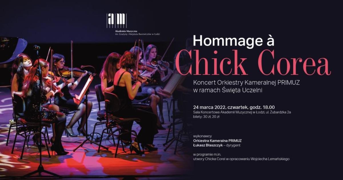 Grafika promująca koncert Hommage à Chick Corea